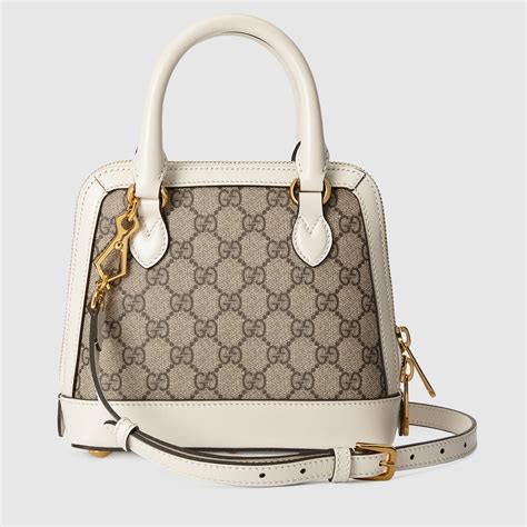 gucci signature print handbag w white leather strap style 19622564|White Leather Gucci 1955 Horsebit Shoulder Bag .